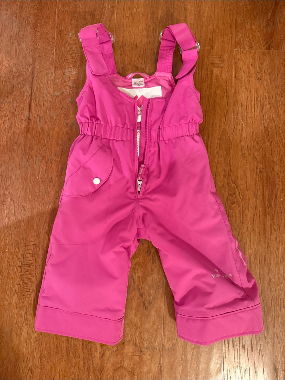 Obermeyer Bright Pink Kids Snow Bib Overalls